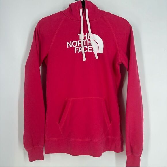 THE NORTH FACE Women’s Hot Pink Long Sleeve Hoodie Sweatshirt Sz M - Picture 1 of 8